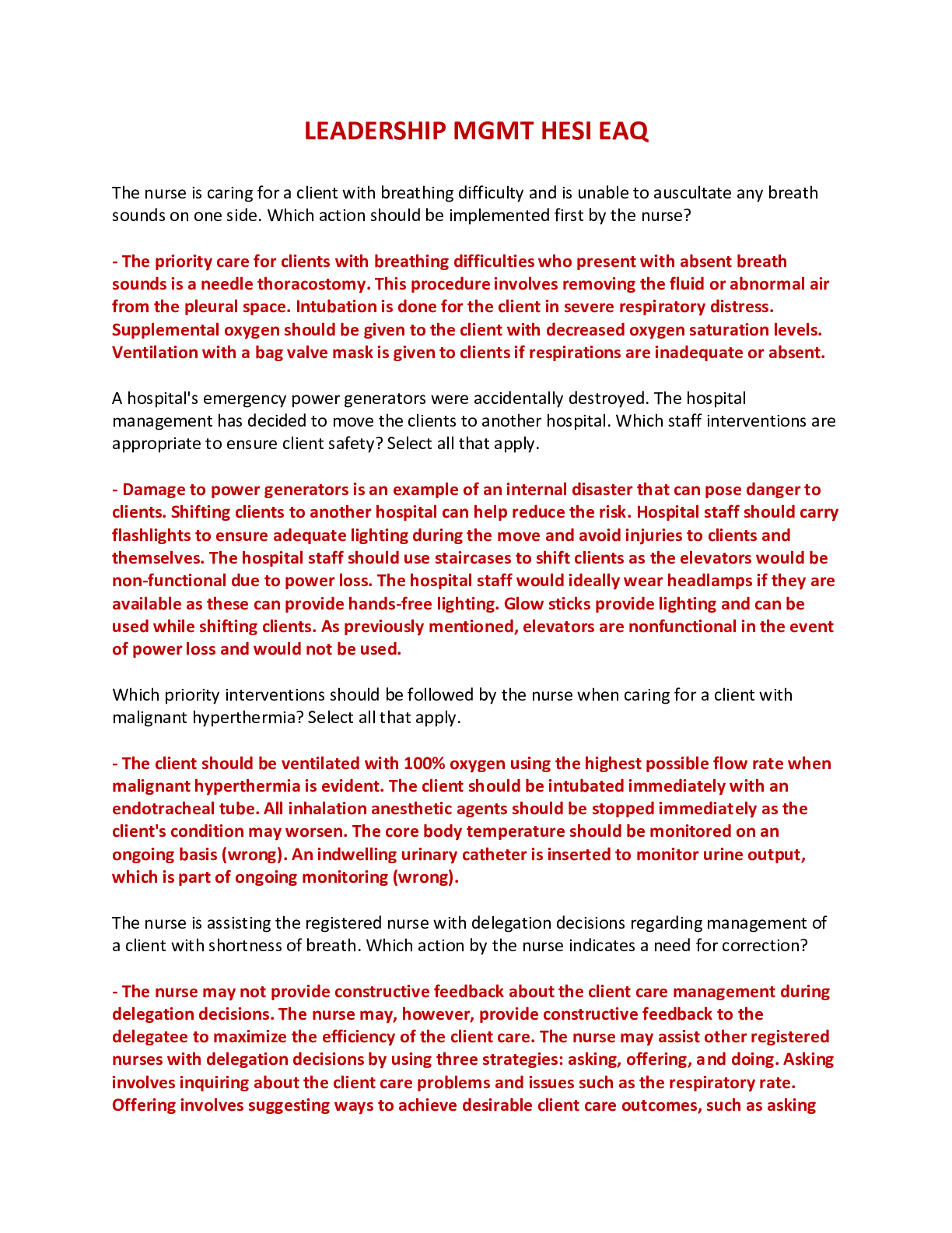 Preview image of LEADERSHIP MGMT HESI EAQ document